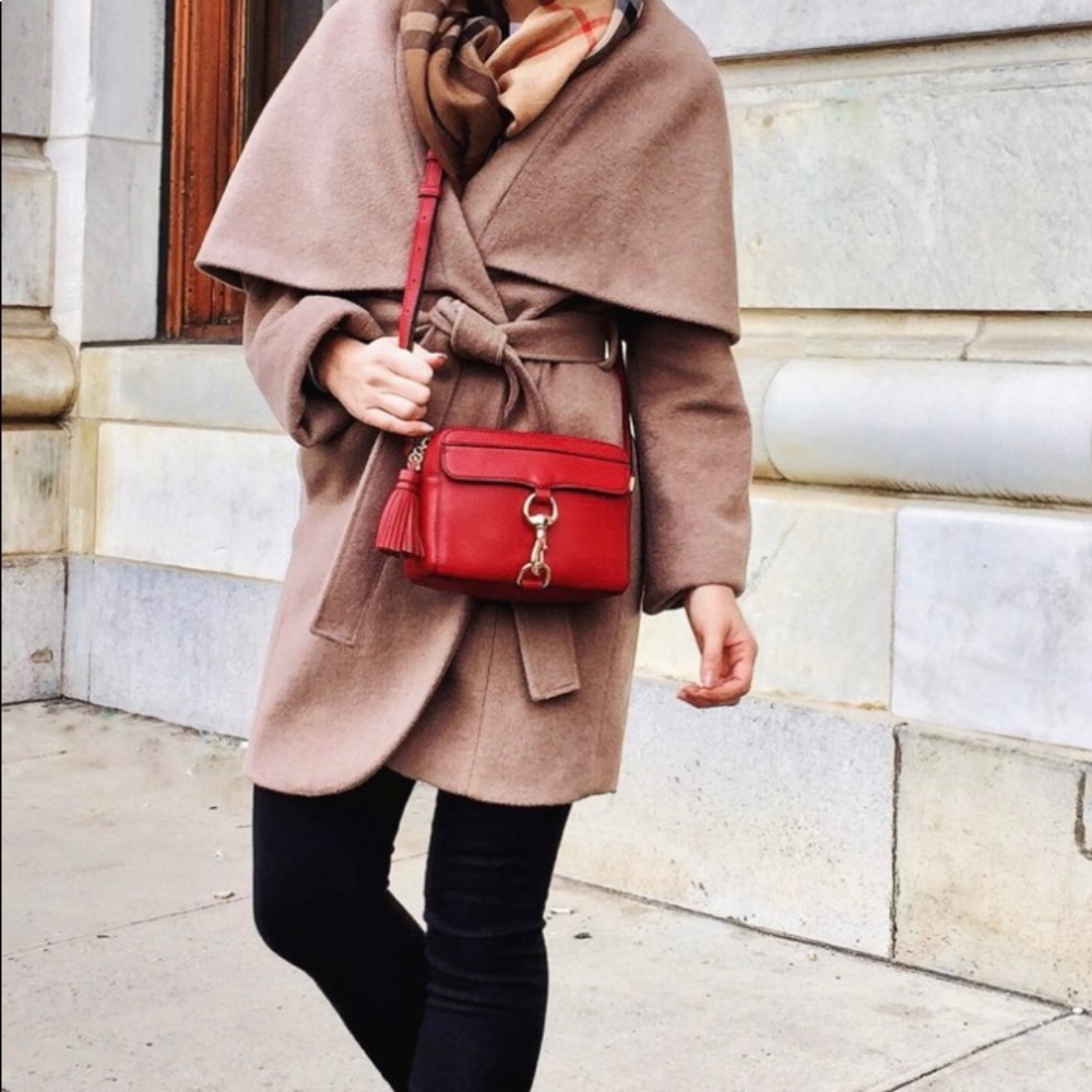 T Tahari Marla Wool Wrap Coat XL Color is Mink- shipping cost more- weight